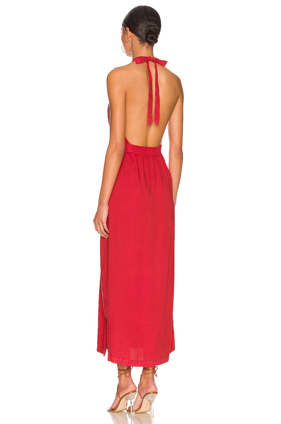 Smocked Waist Halter Midi Dress