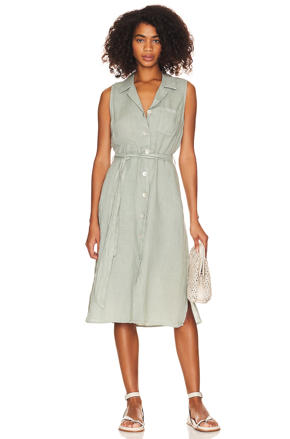 Bella Dahl Sleeveless Shirt Dress in Oasis Green REVOLVE