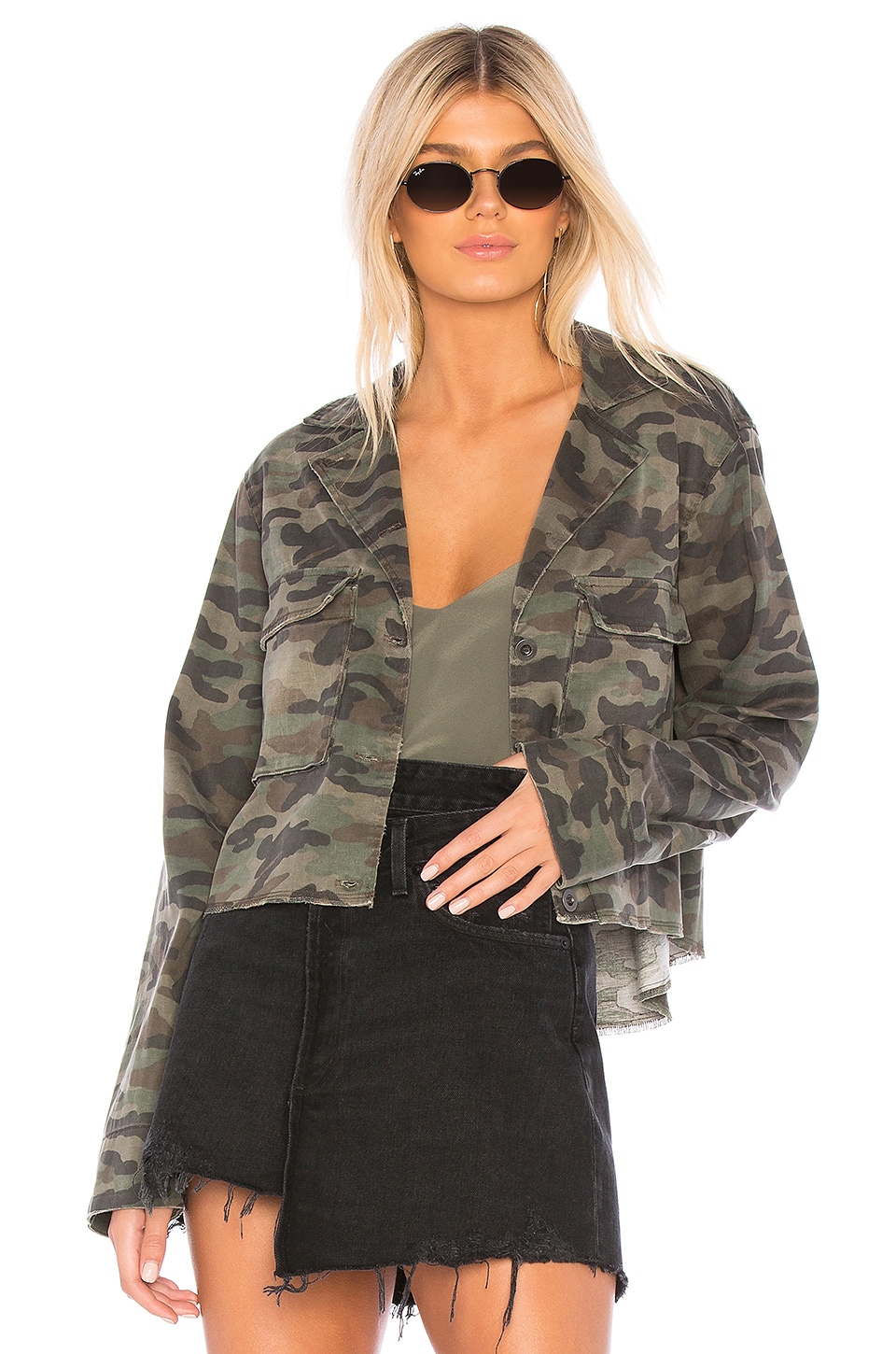 Bella Dahl Crop Military Jacket in Vintage Camouflage | REVOLVE