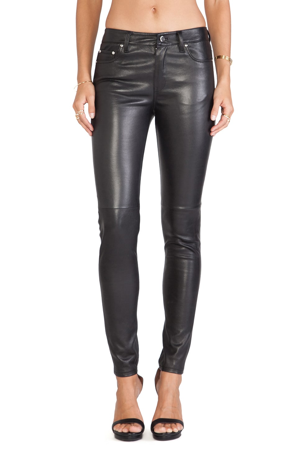 BLK DNM Leather Pant 22 in Black | REVOLVE