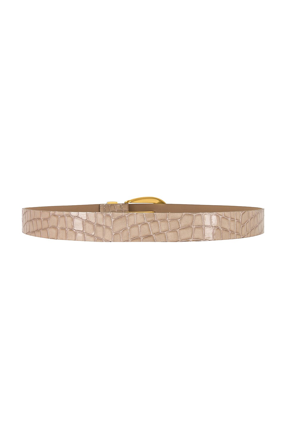 B-Low the Belt Victoria Croco Luster Belt in Light Taupe & Gold
