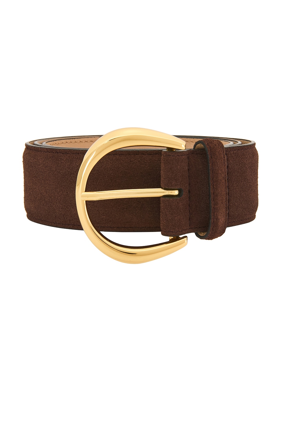 B-Low the Belt Brown Suede Belt with Gold Buckle MILLA SUEDE BELT | B-low The Belt main image 4