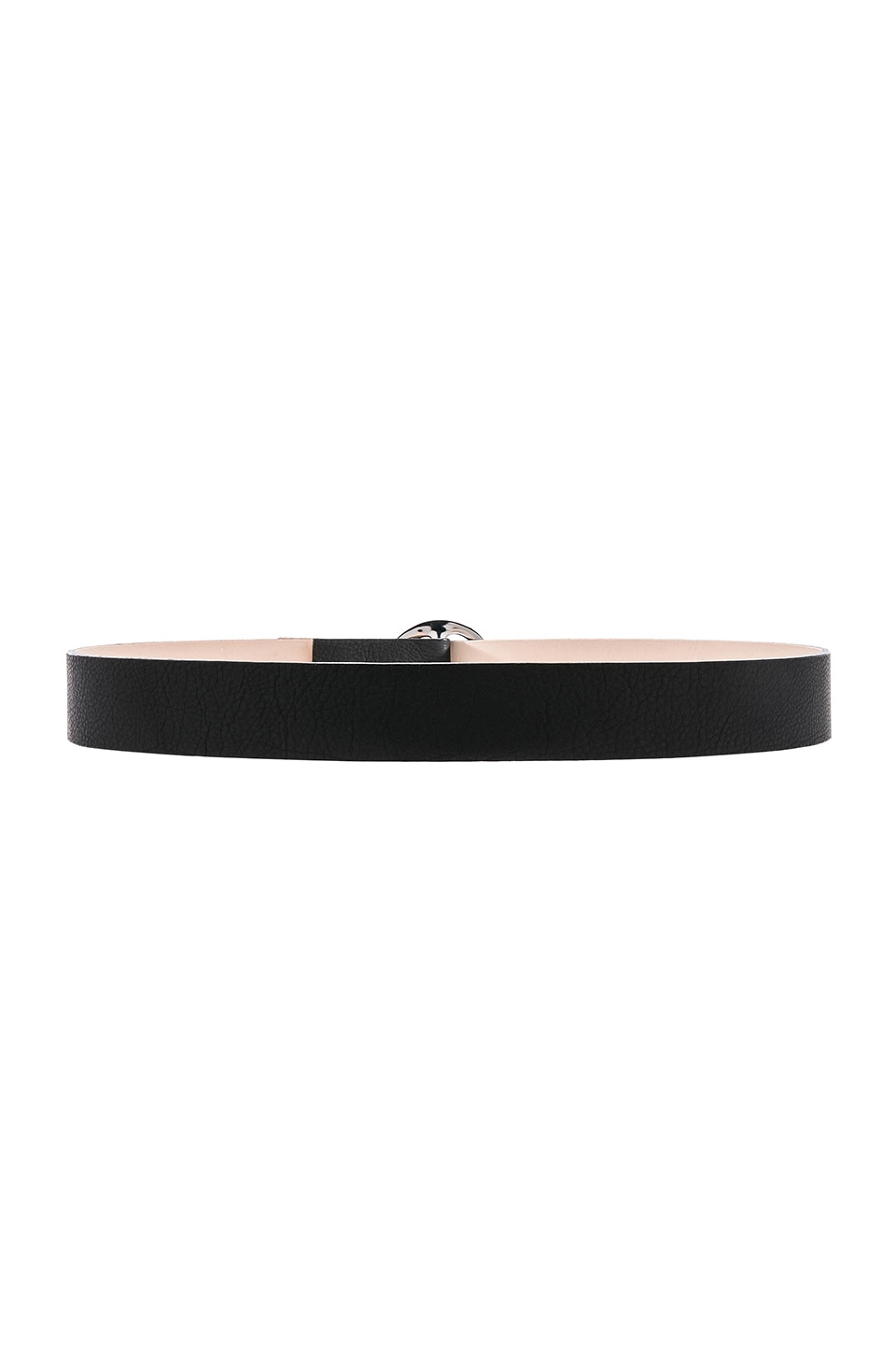 Shop B-low The Belt Baby Bell Bottom Smooth Belt In Black & Silver