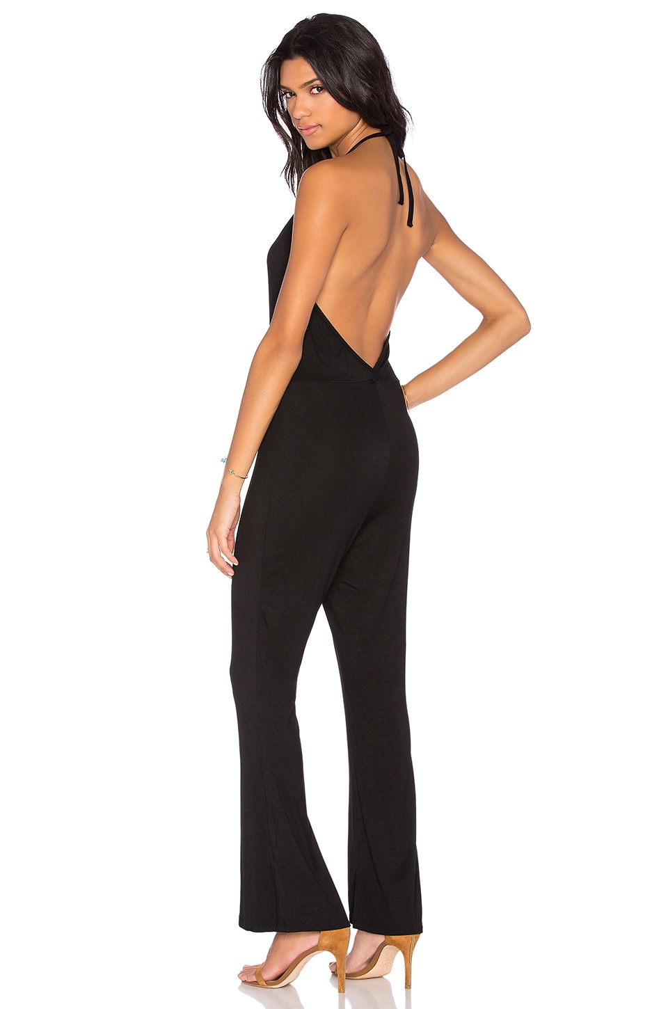 low back black jumpsuit