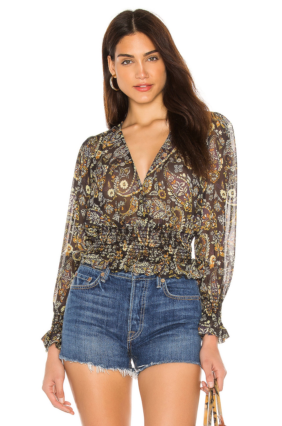 Blue Life Cora Top In Navy Paisley