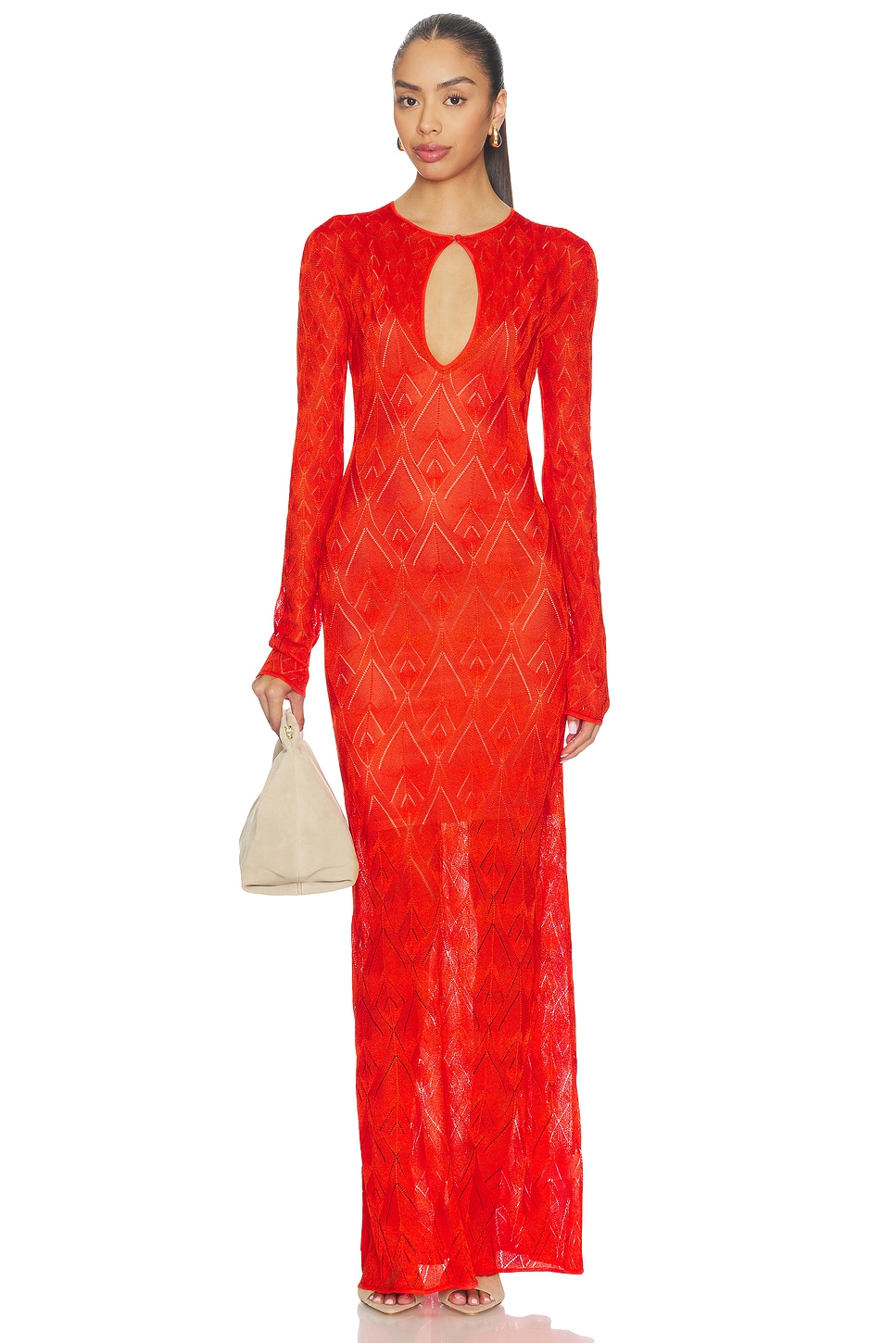 blumarine red dress Cowl Neck Knee-Length Dress