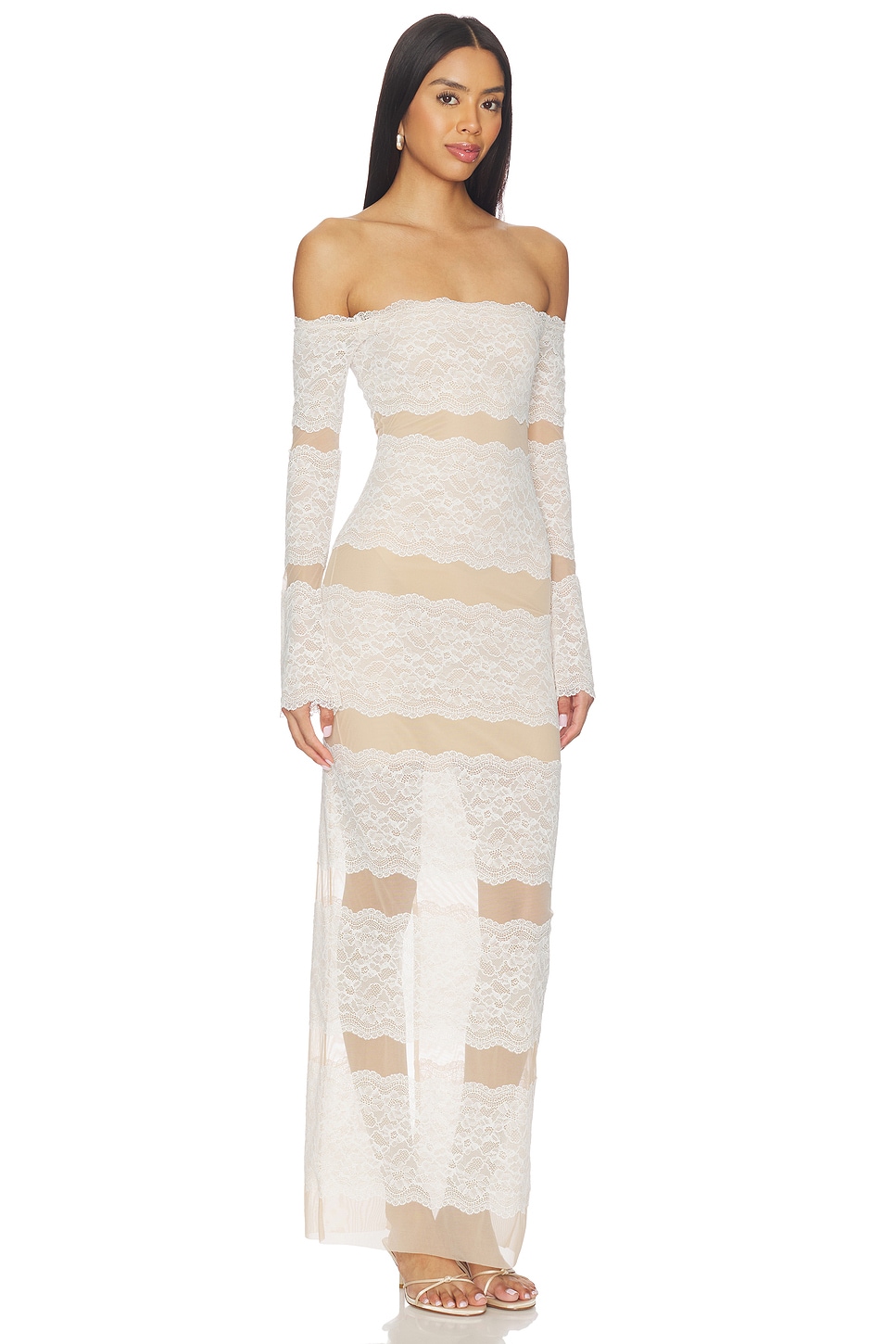Net Dress With Lace - thumbnail 3