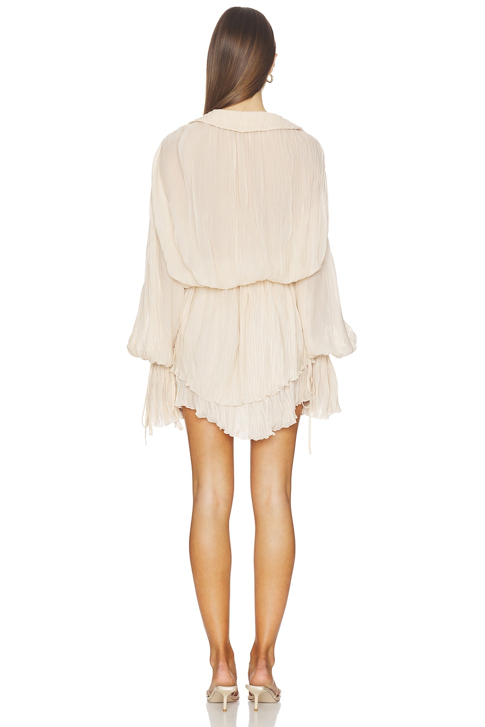 beige plisse dress Vero Moda Tall plisse jersey maxi dress with asymmetric hem in beige