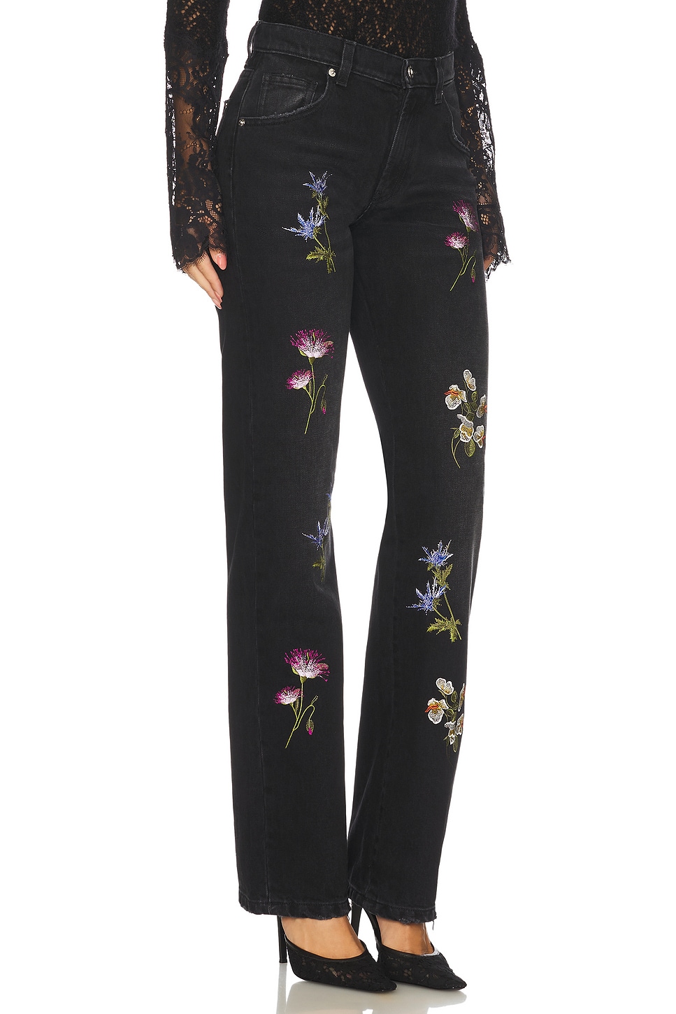 Embroidered Denim Straight Leg - thumbnail 3