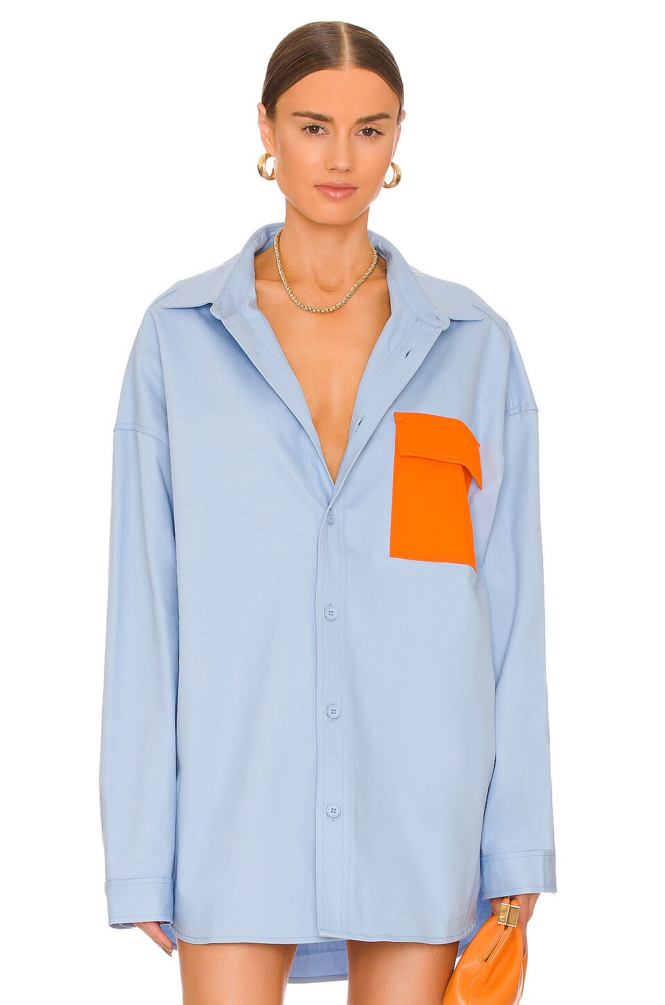 BLANCA George Shirt in Blue & Orange