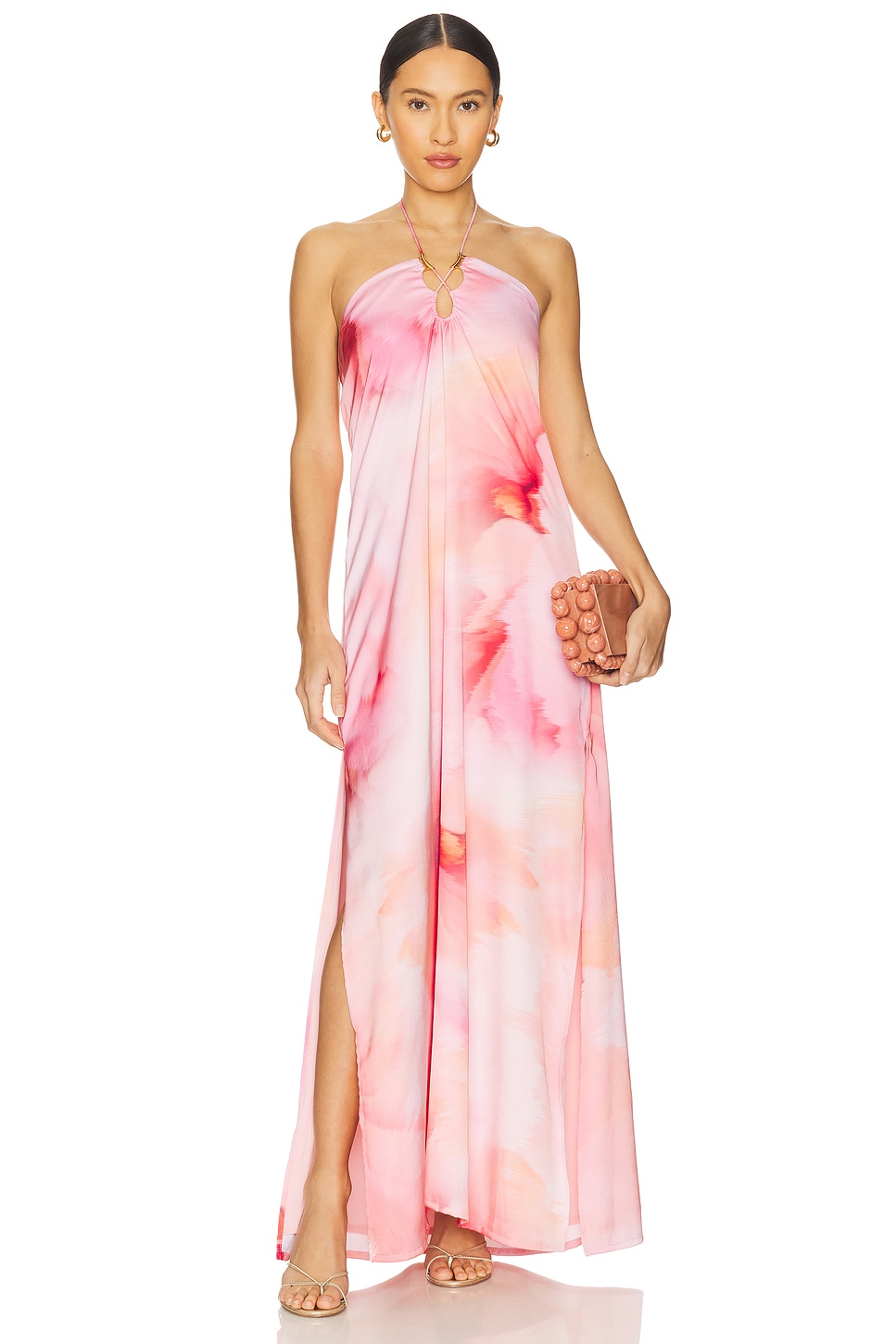 chinese dress ladies Lunaria Flora Celestial Tiered Ruffles Maxi Dress Xs