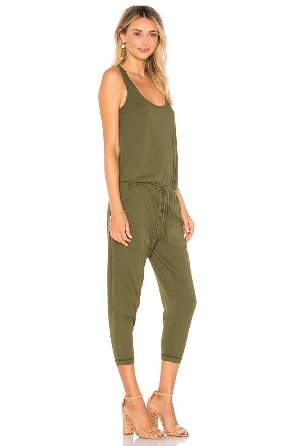 Bobi - Cami Strap Smocked Jumpsuit Seaside
