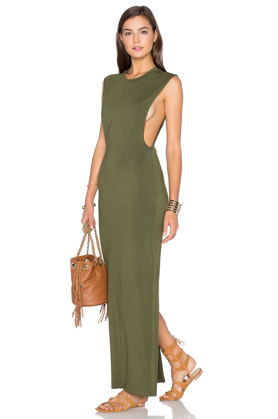 Bobi Maxi Skirt with slit and Belt main image 1