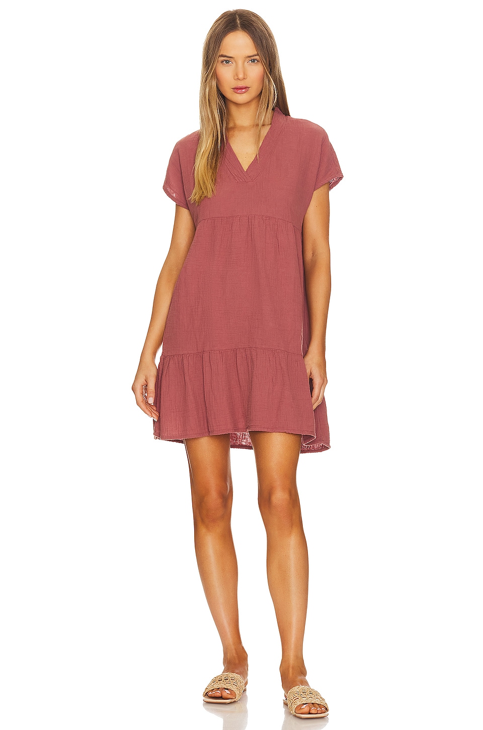 Bobi Short Sleeve Dress In Rustic Revolve