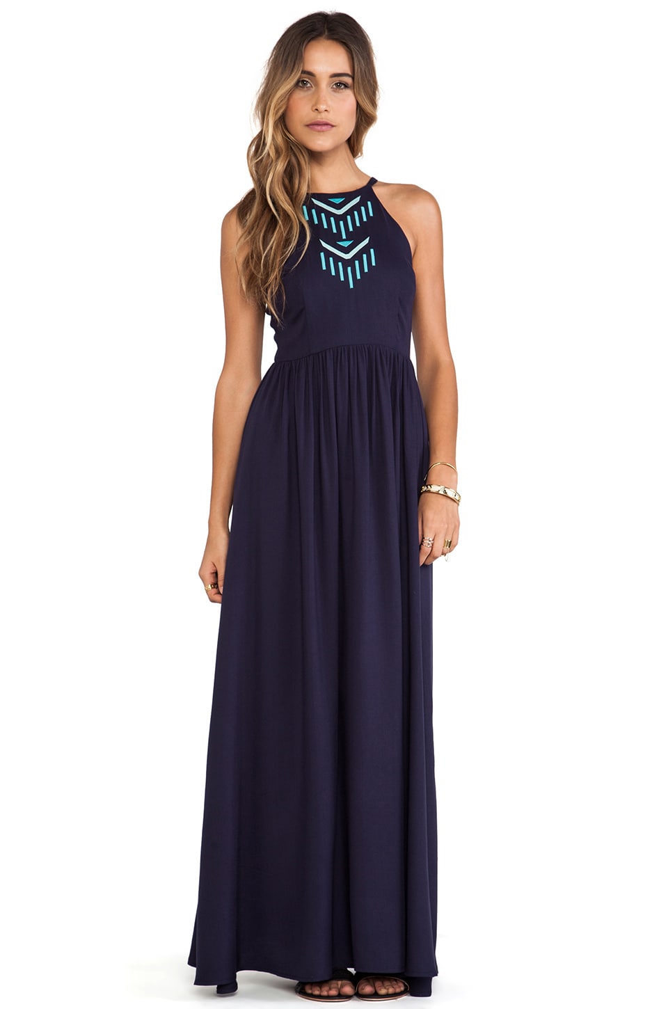 black halter maxi dress