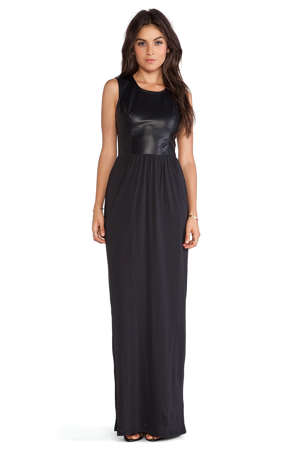 leather maxi dress