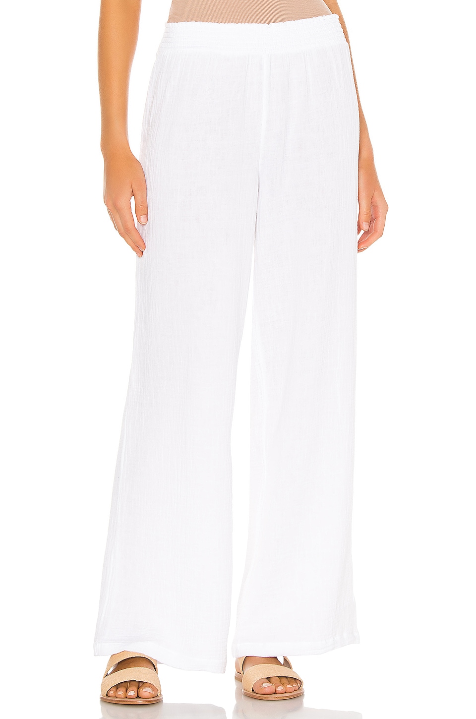 Bobi Beach Gauze Pant in White | REVOLVE