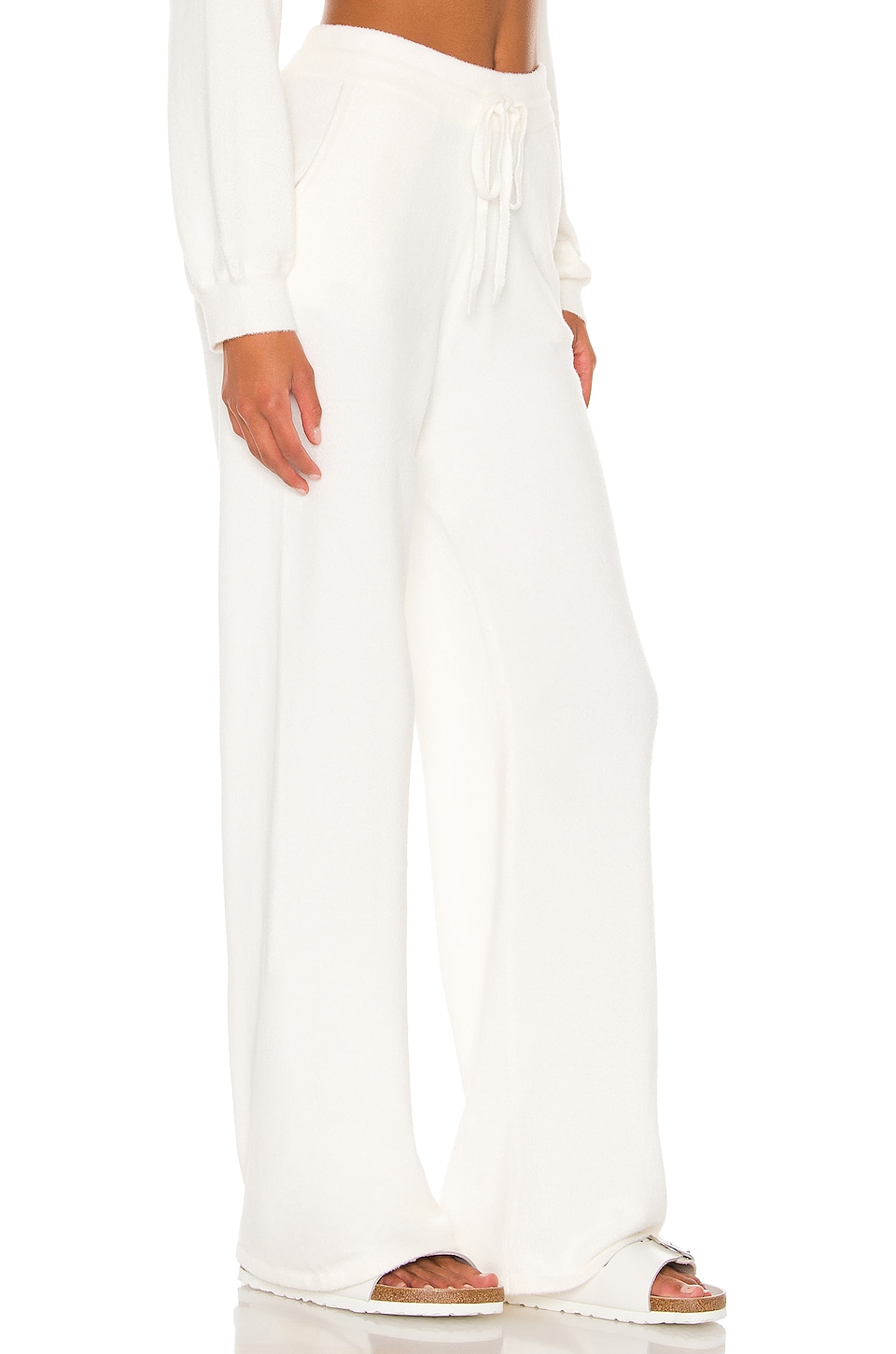 Bobi BLACK Fuzzy Sweater Pant in Ivory