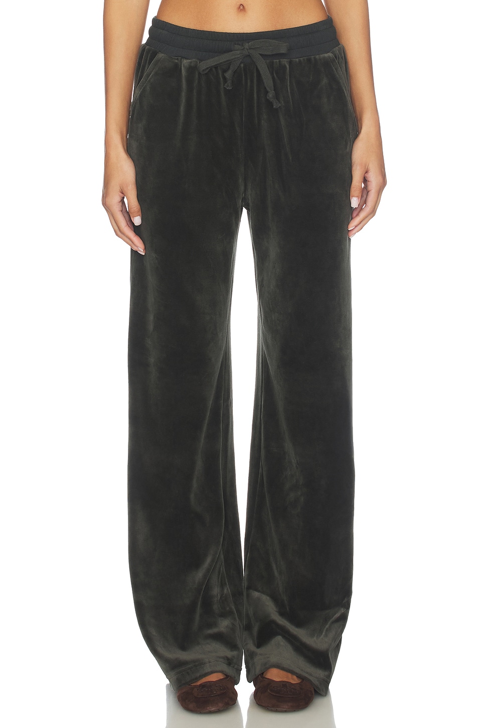Rib Mix Wide Leg Pant