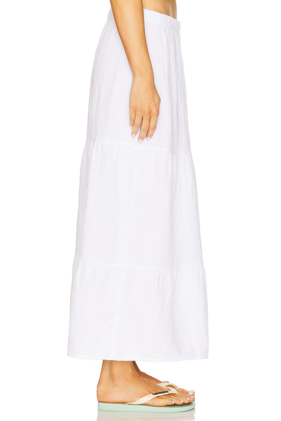 Tiered Button Front Maxi Skirt - Thumbnail 4