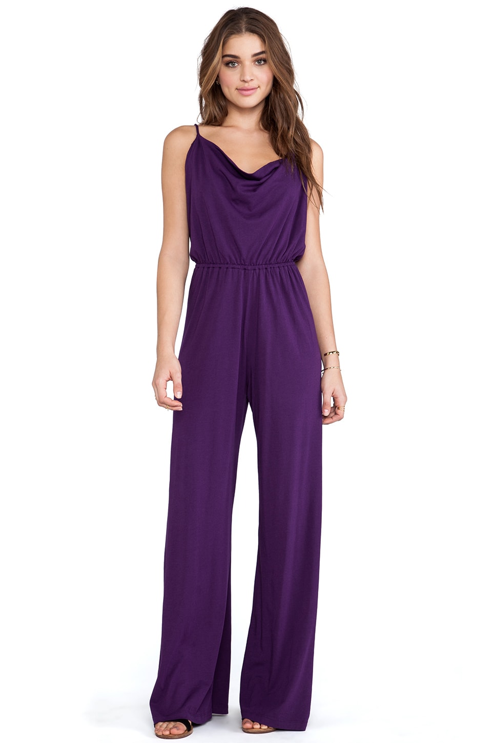 plum colored jumpsuit