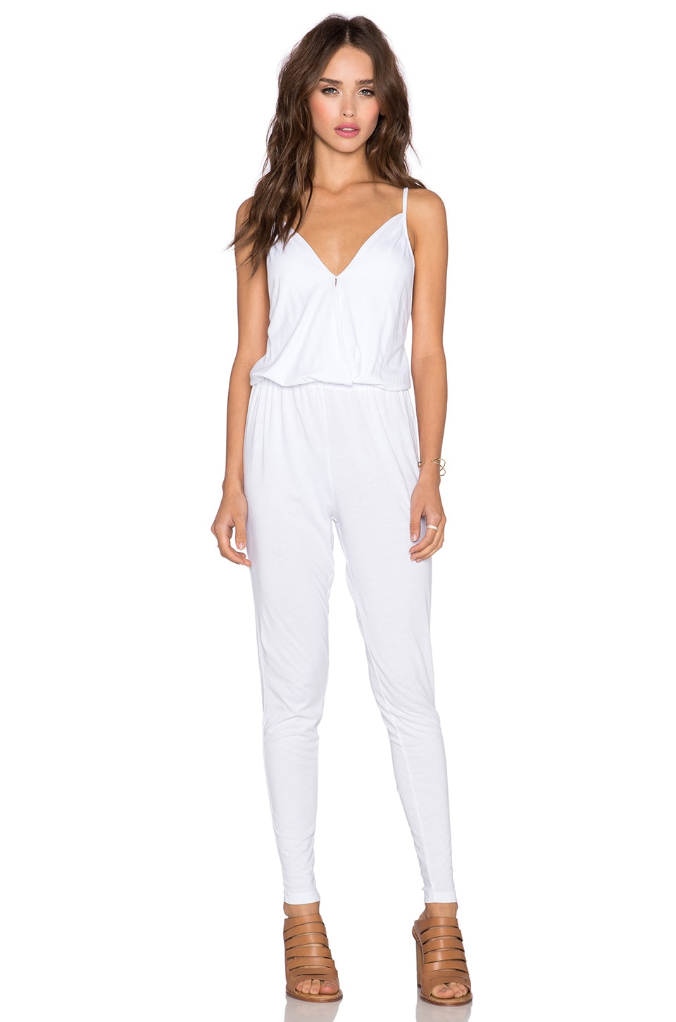 white jersey jumpsuit