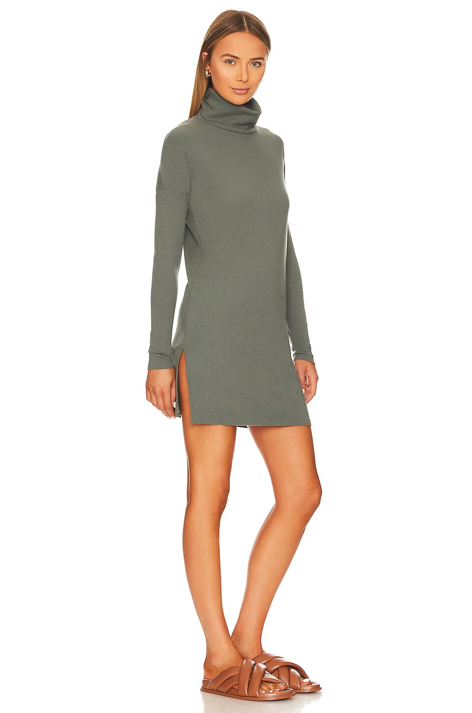 Bobi Turtleneck Top in Dark Sage