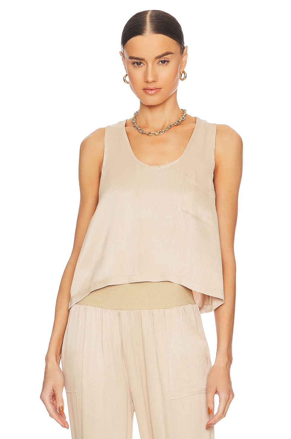 COTTON CITIZEN Capri Crop Tank in White