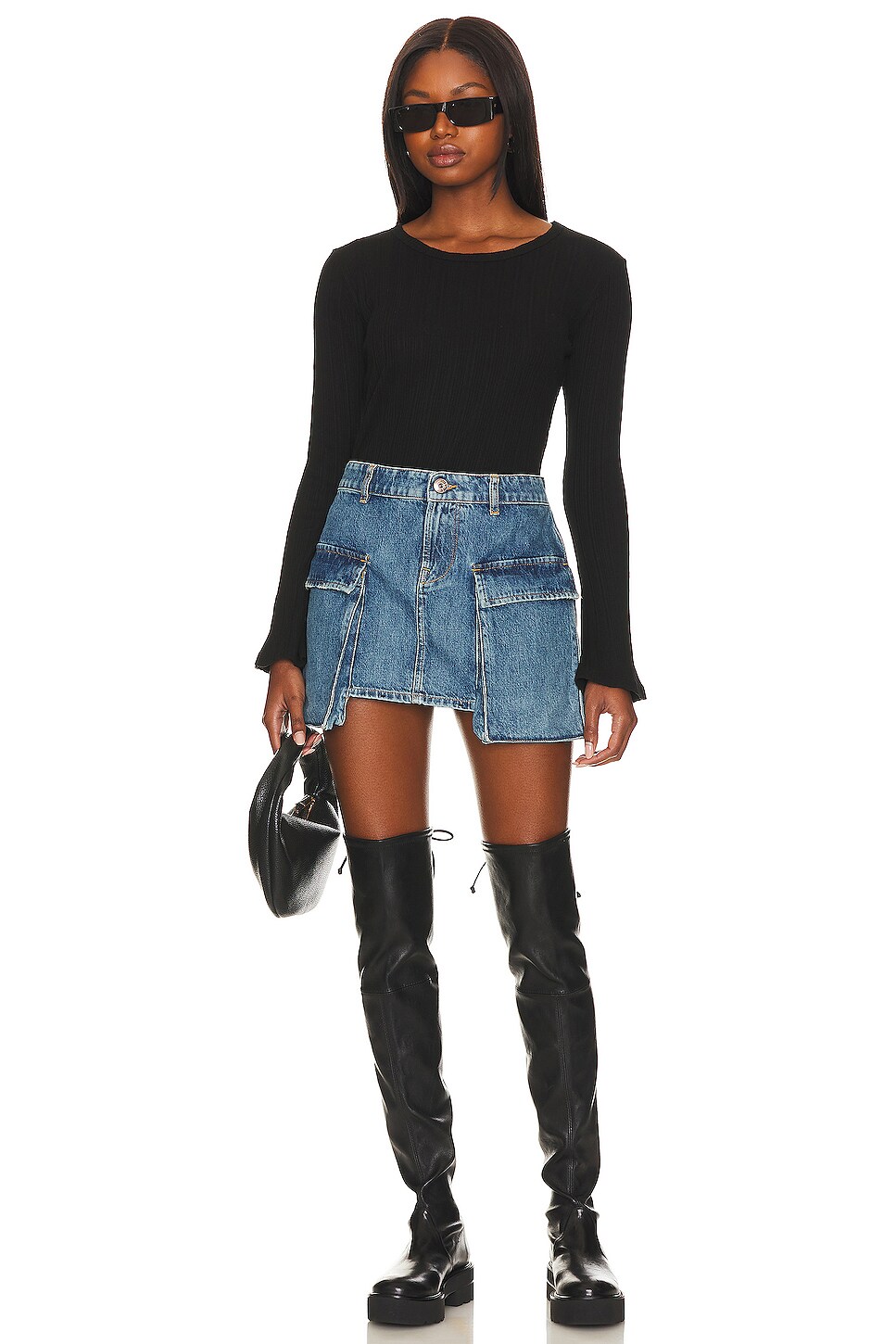 Bobi Ribbed Bell Sleeve Top thumbnail