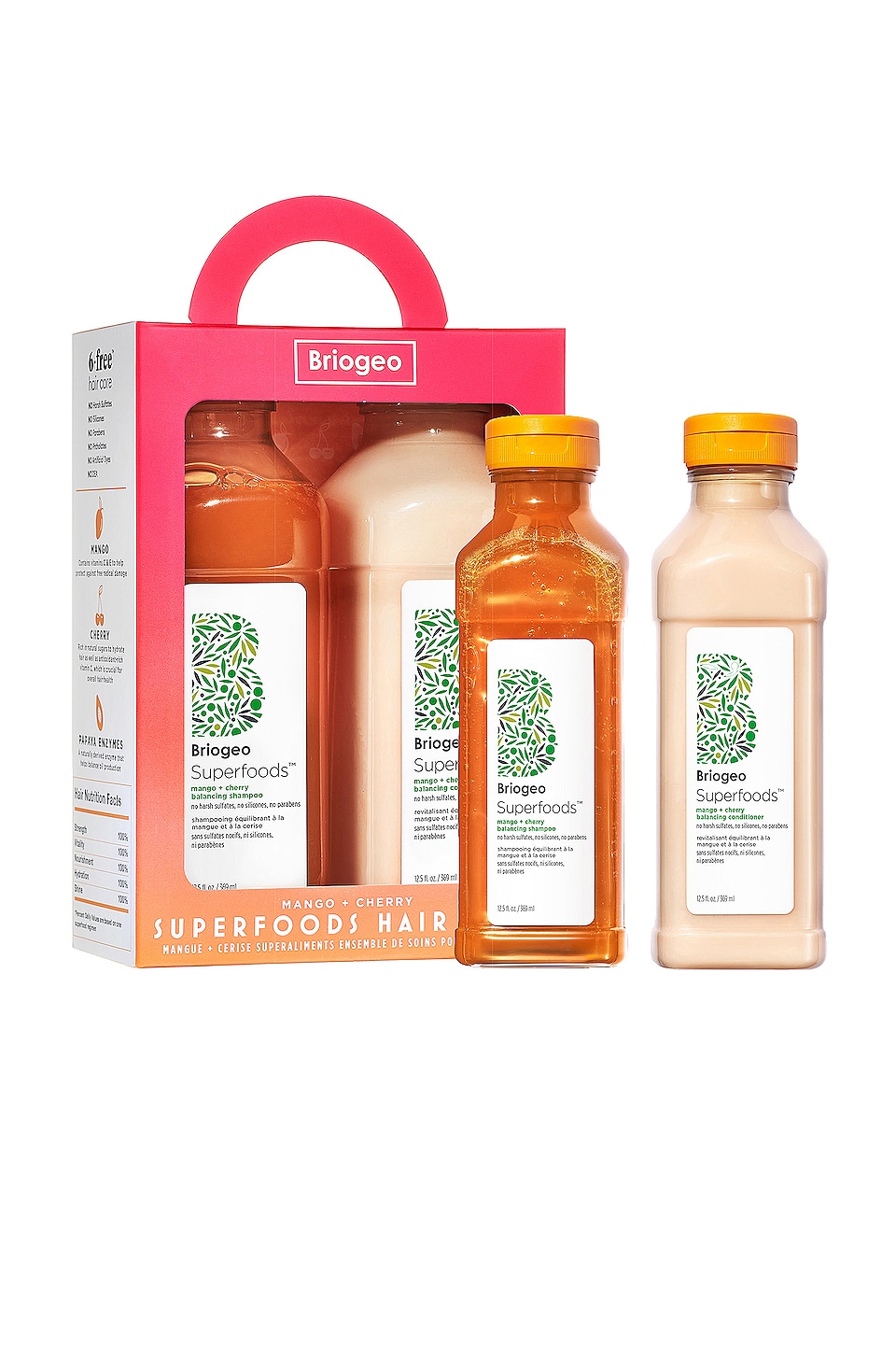 Briogeo Superfoods Mango + Cherry Balancing Shampoo and Conditioner Duo
