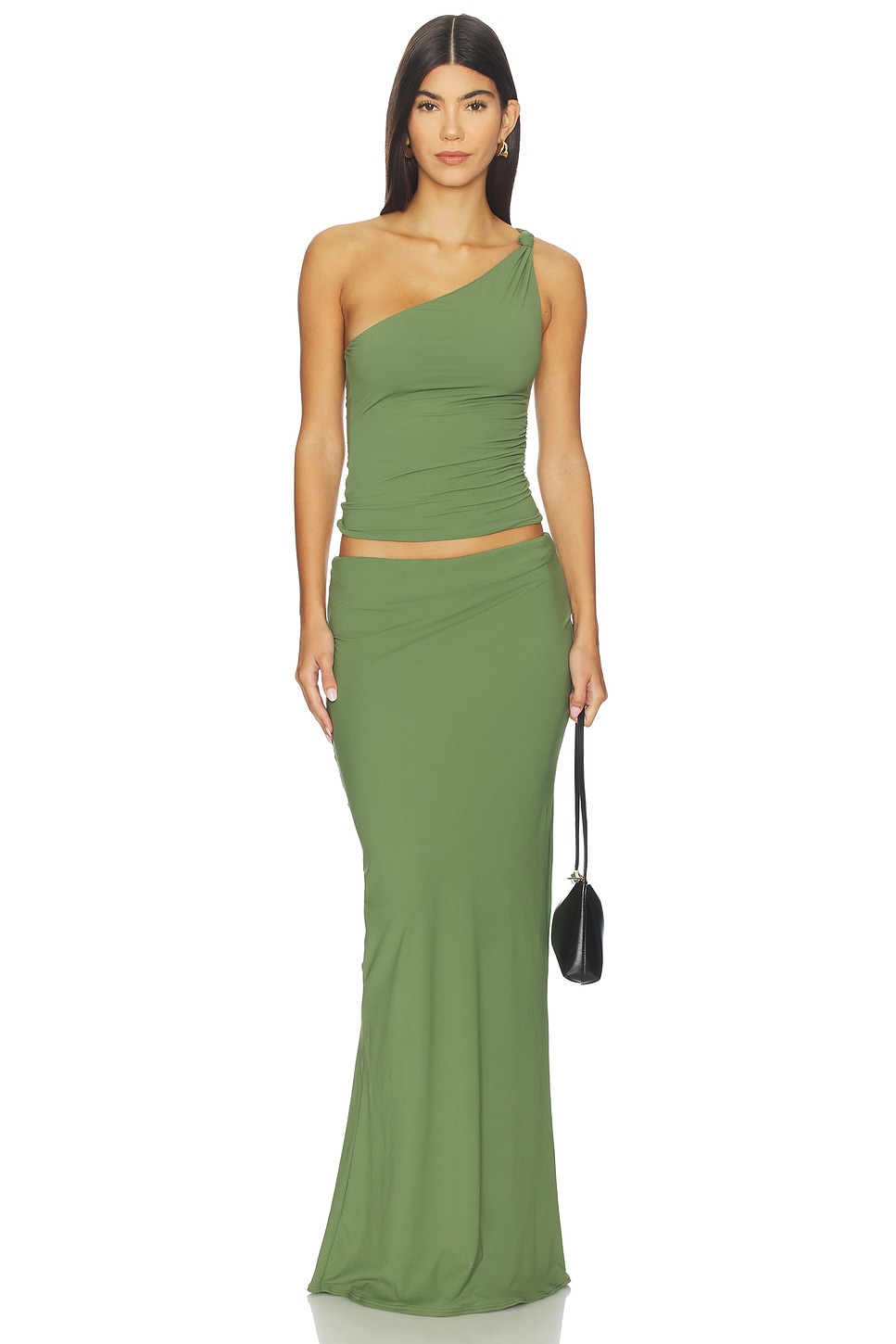 martini green bridesmaid dresses Kris Pleated Maxi Dress - Martini Olive