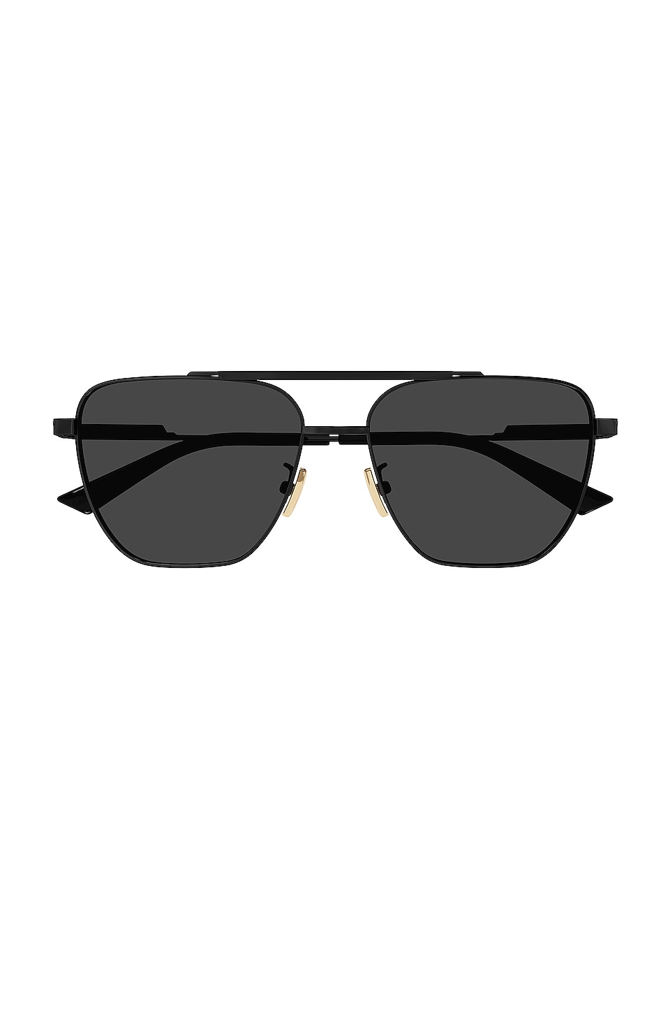 Bottega Veneta Light Ribbon Pilot Sunglasses in Shiny Black  display picture 2