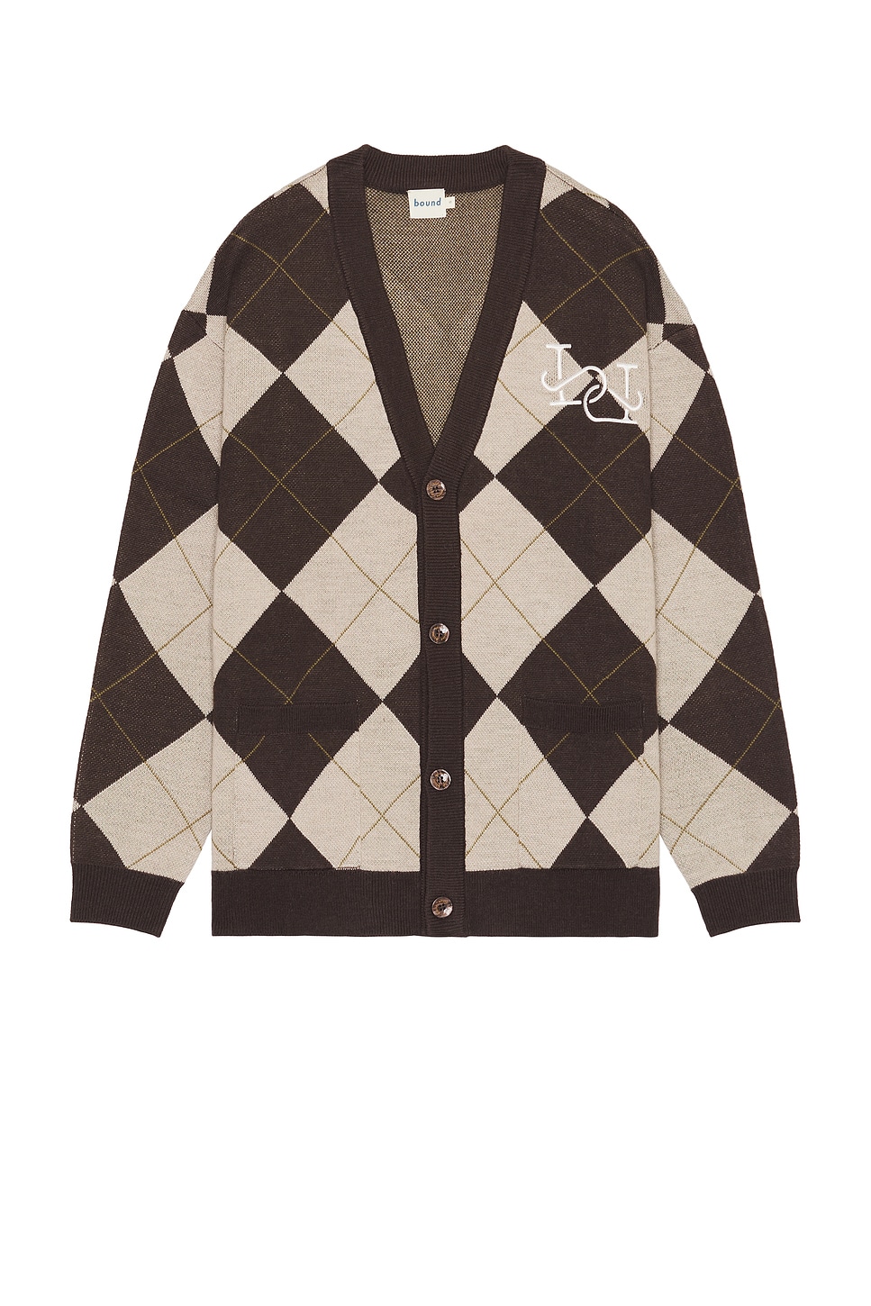Check Wool Grandad Cardigan - Thumbnail 1