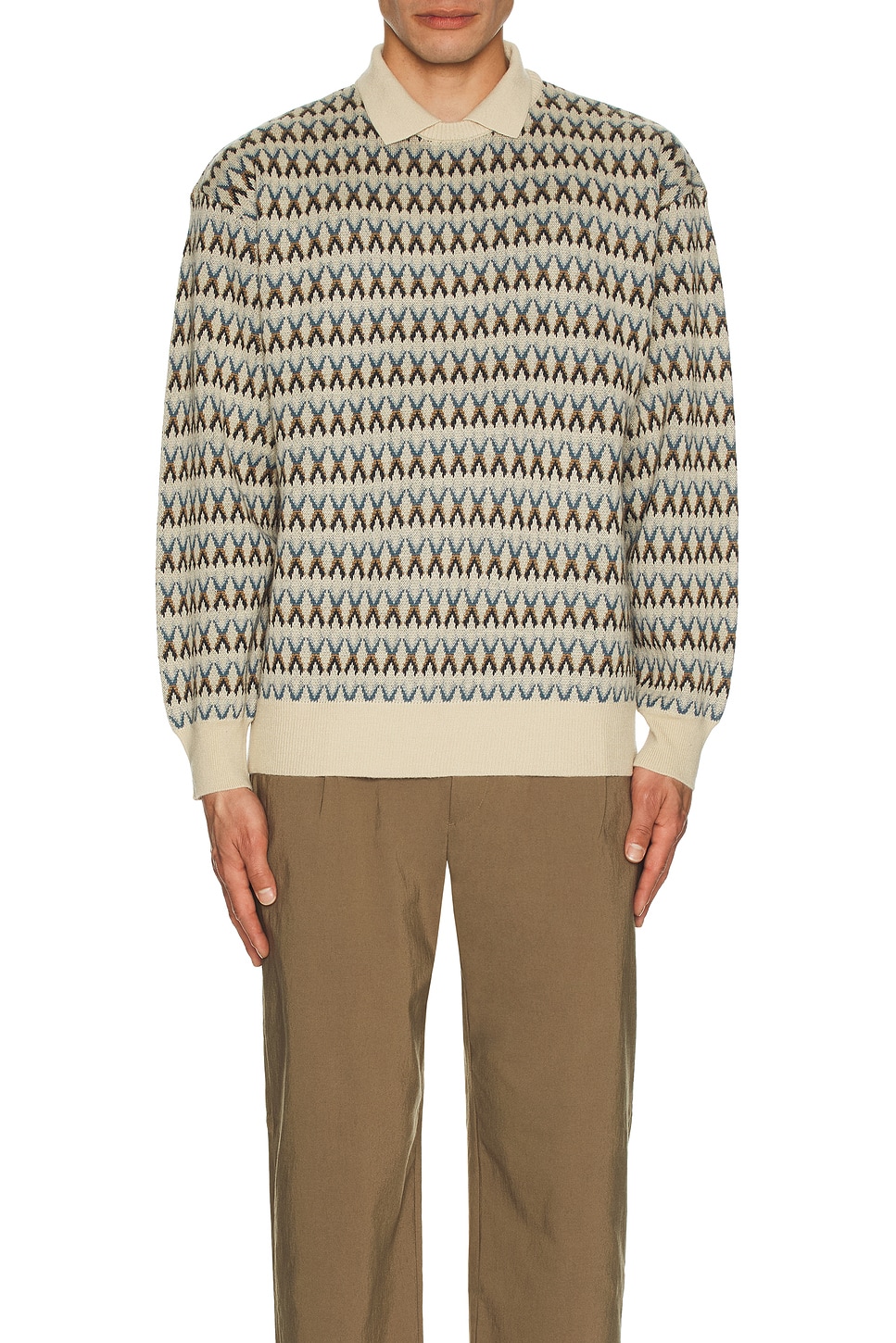 Crosby Wool Long Sleeve Polo - Thumbnail 3