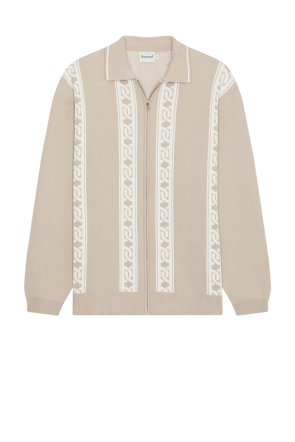Chain Full Zip Knit Polo - Thumbnail 1
