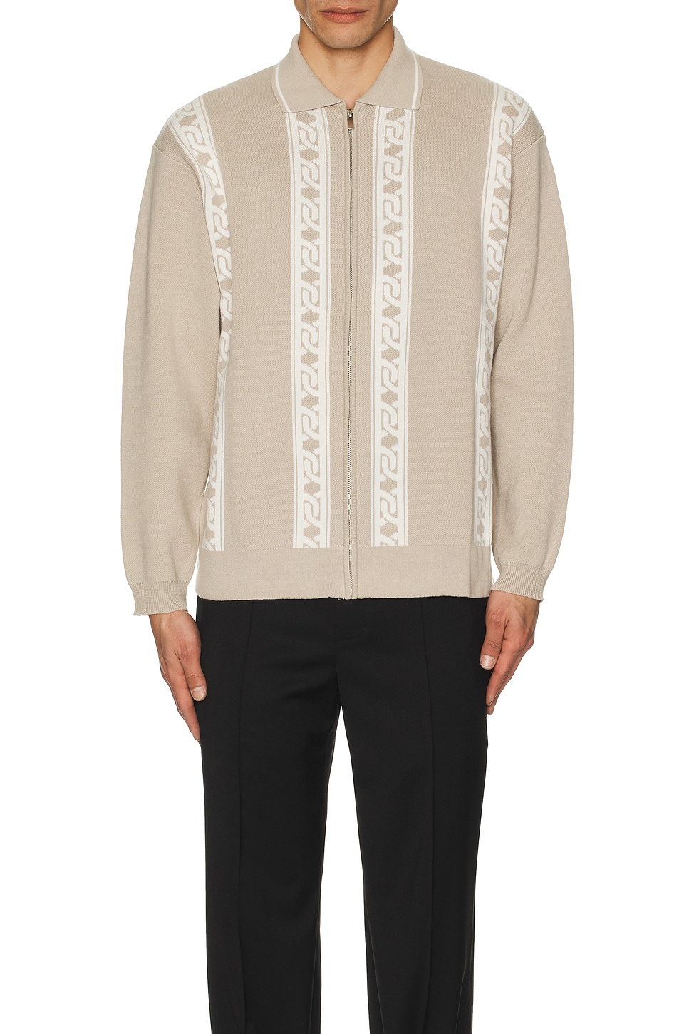 Chain Full Zip Knit Polo - Thumbnail 3