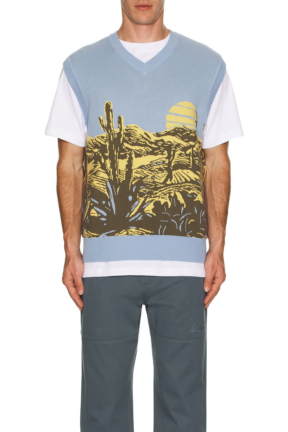 Desert V-neck Knit Vest - Thumbnail 3