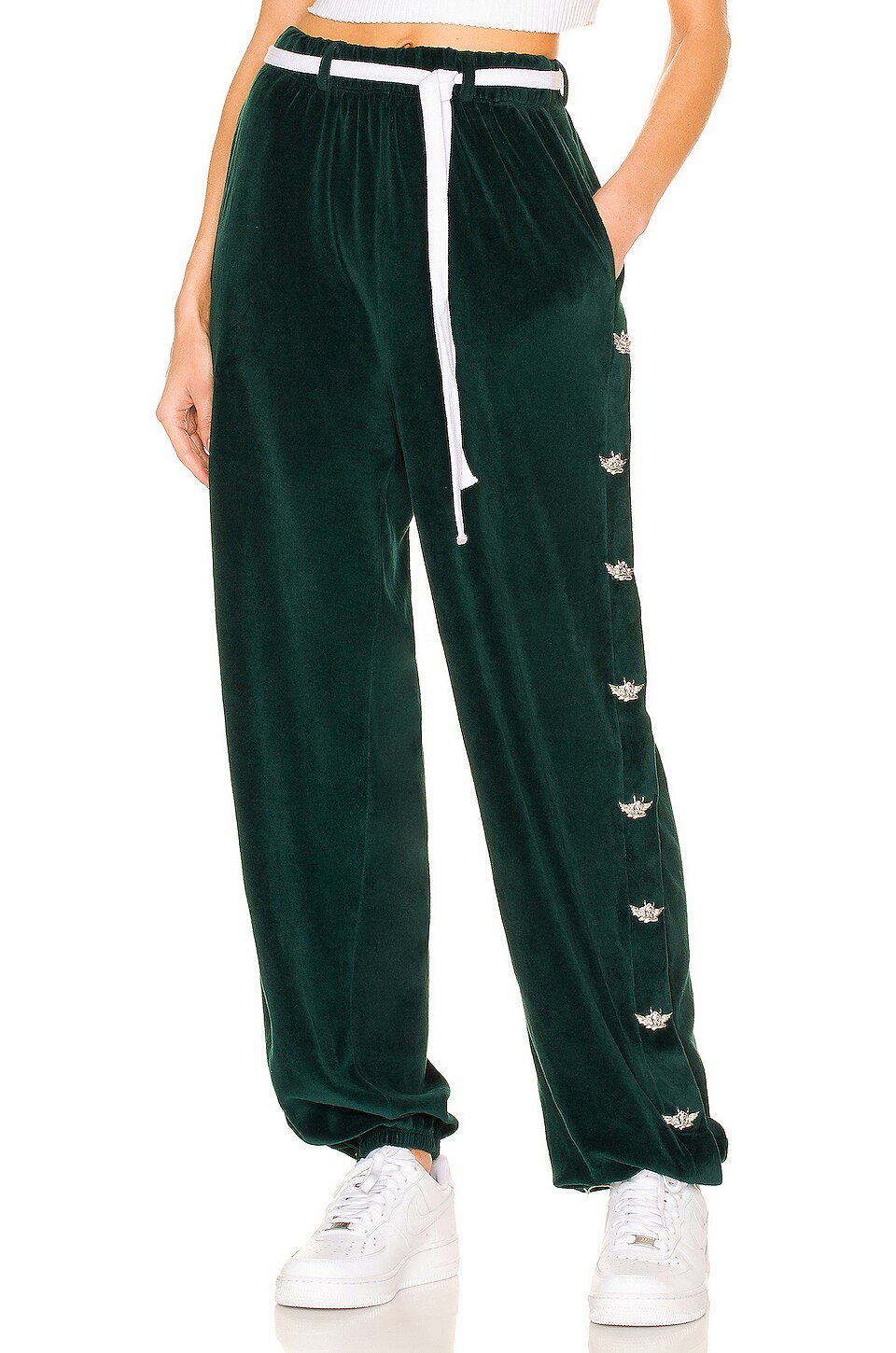 Boys Lie Velour Oh Snap Pants in Emerald | REVOLVE