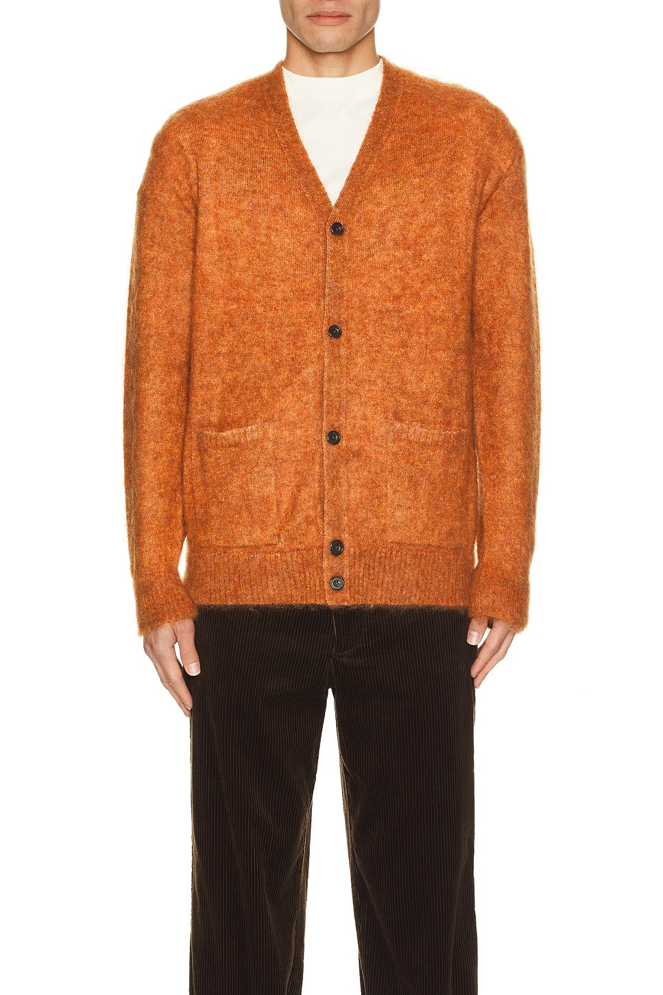 Beams Plus Cardigan Stretch Mohair in Orange | REVOLVE
