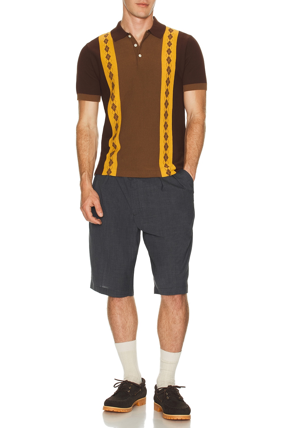 Knit Polo Stripe Argyle - Thumbnail 4