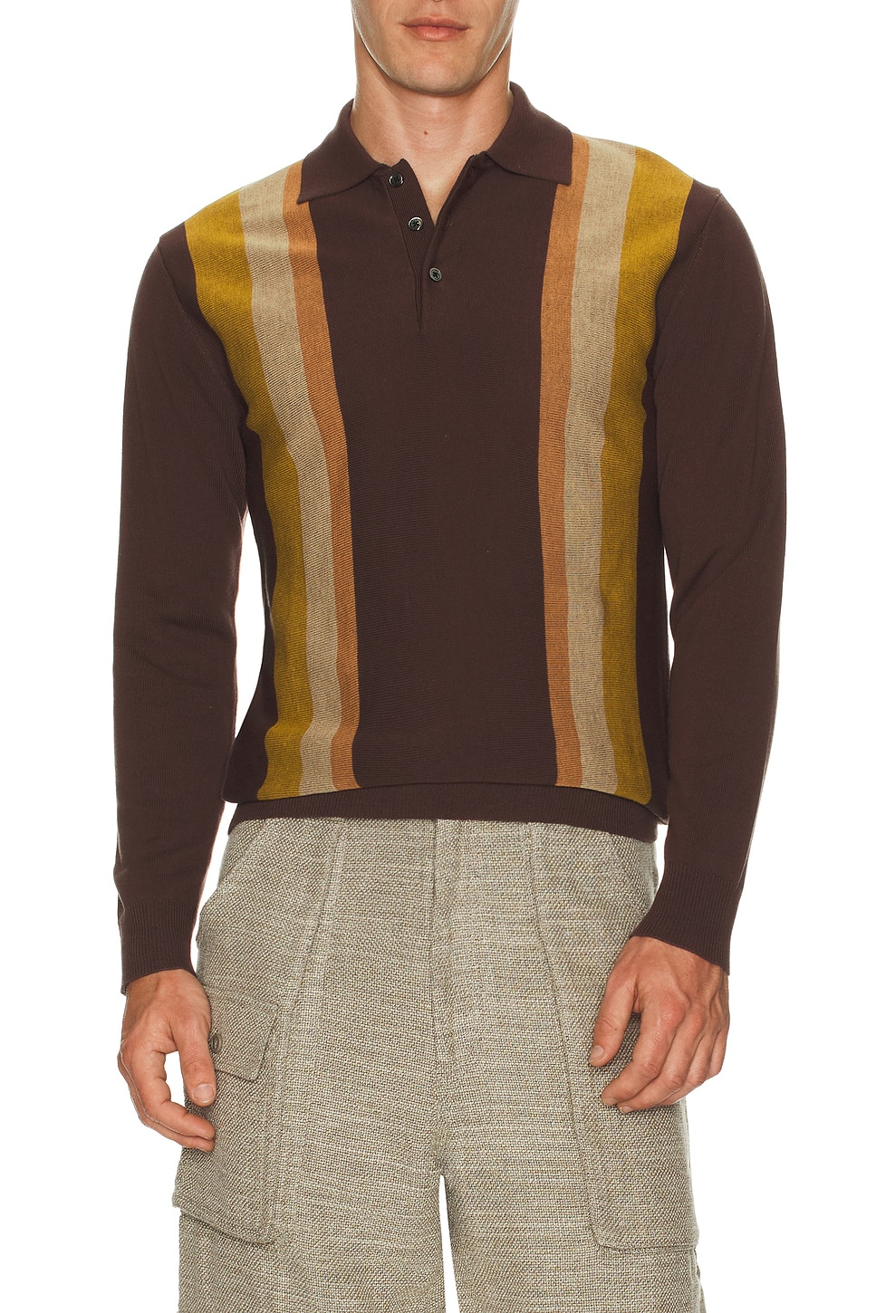Knit Polo Stripe Argyle - Thumbnail 3