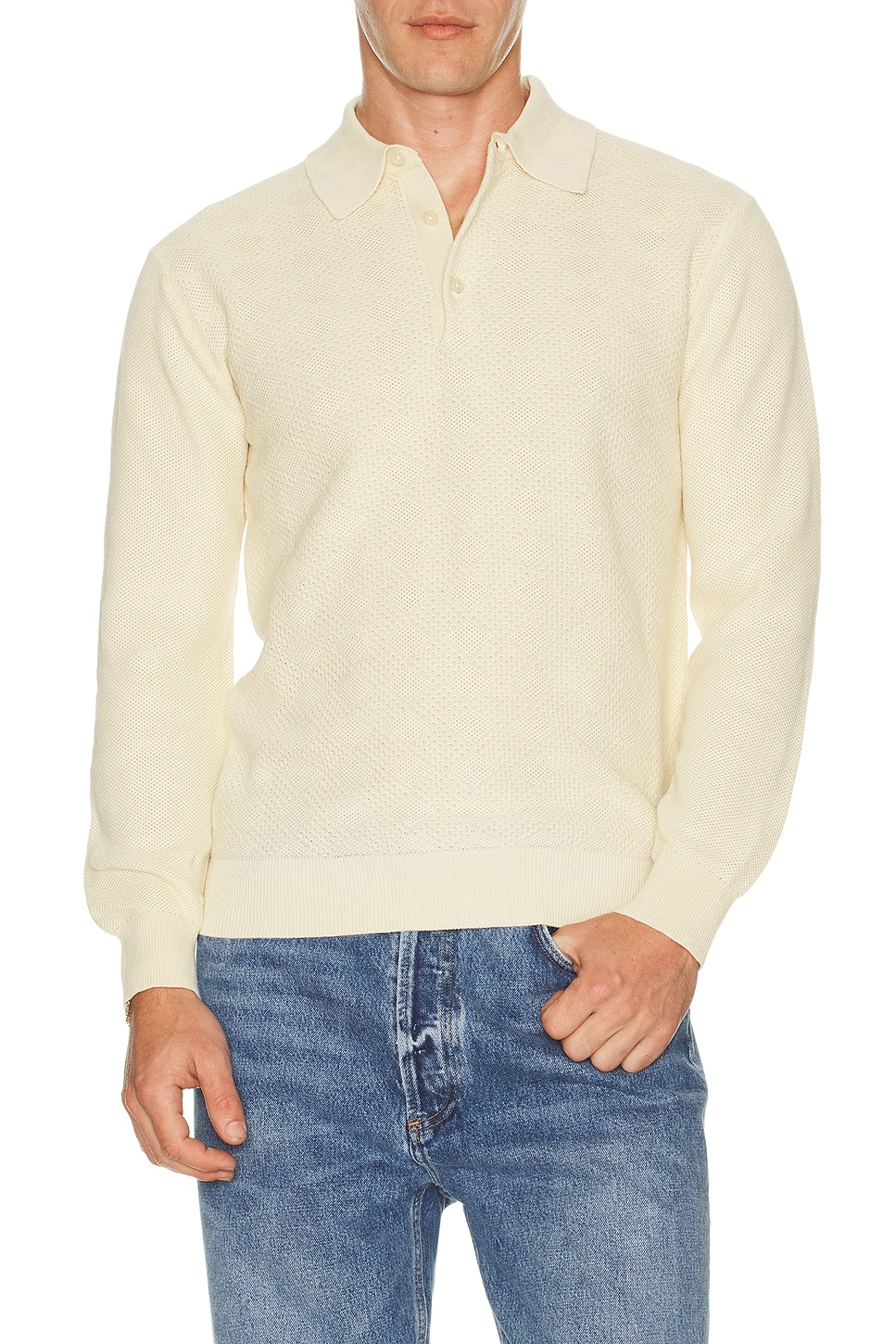 Knit Polo Diamond Pattern - Thumbnail 3