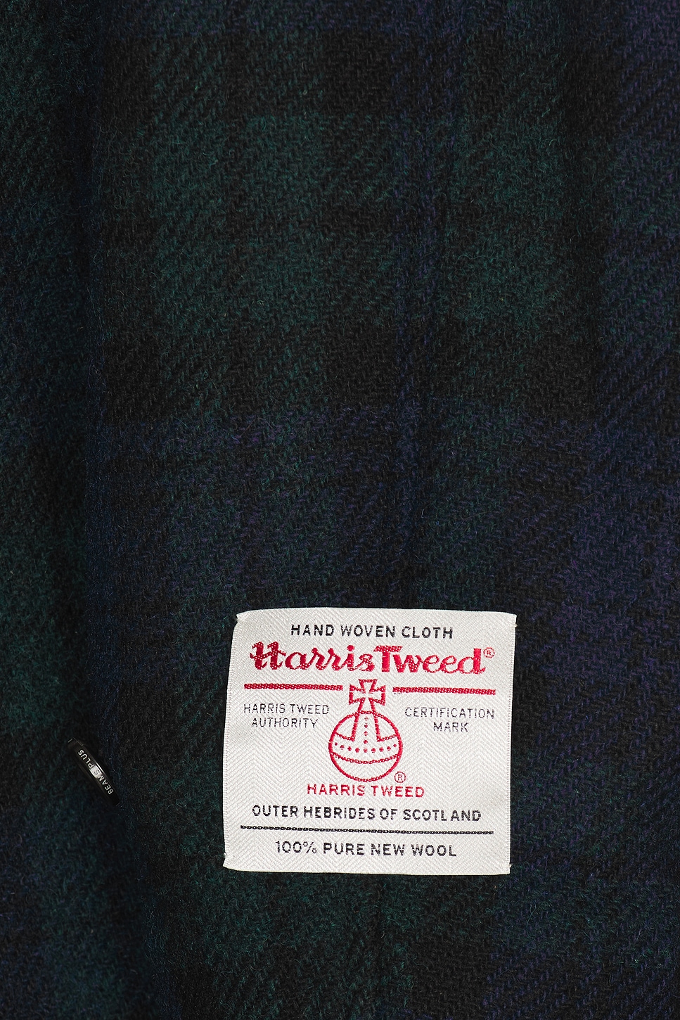 Beams Plus Bal Collar Coat Harris Tweed in Black Watch | REVOLVE