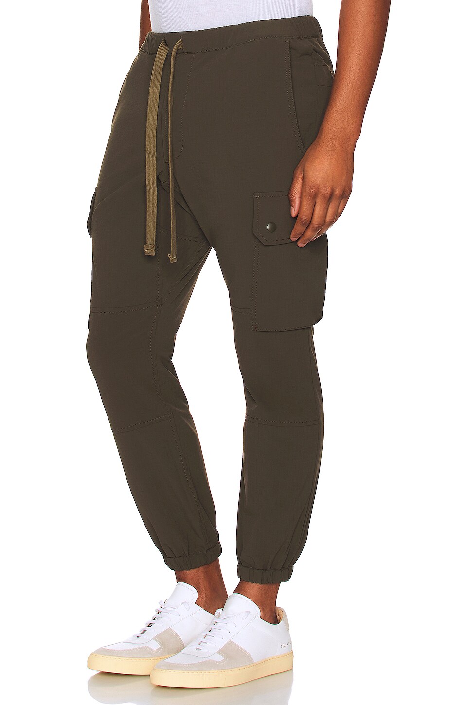 Beams Plus Gym Pants 6 Pocket Jersey Back Fleece in Olive