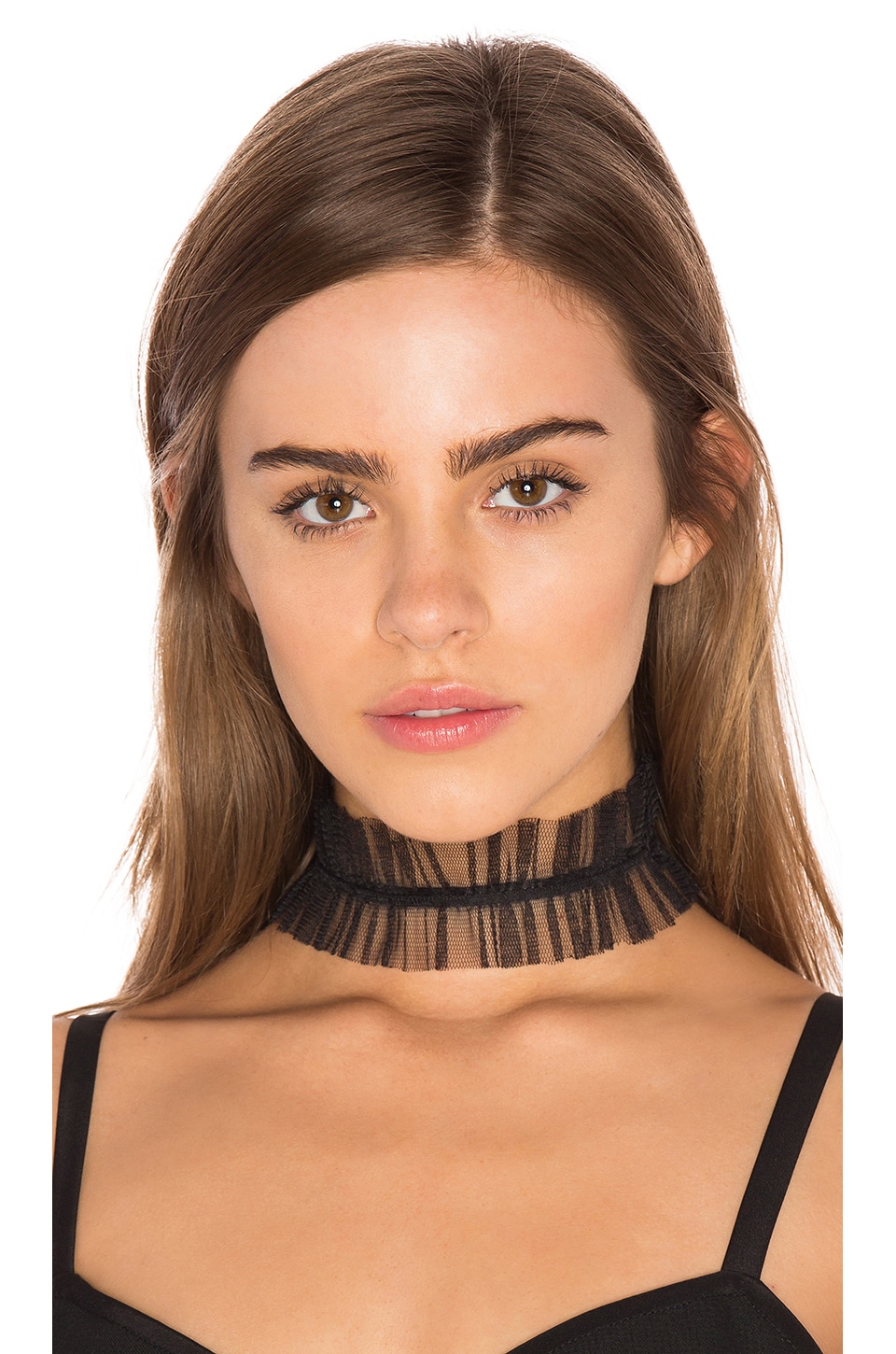 Breelayne ruffle choker in black revolve