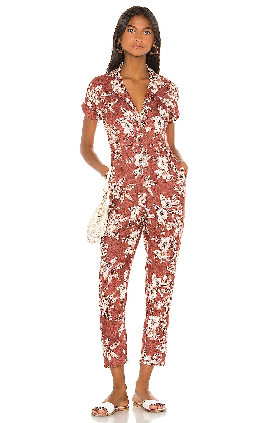 BEACH RIOT Jill Jumpsuit in Mauve Floral | REVOLVE