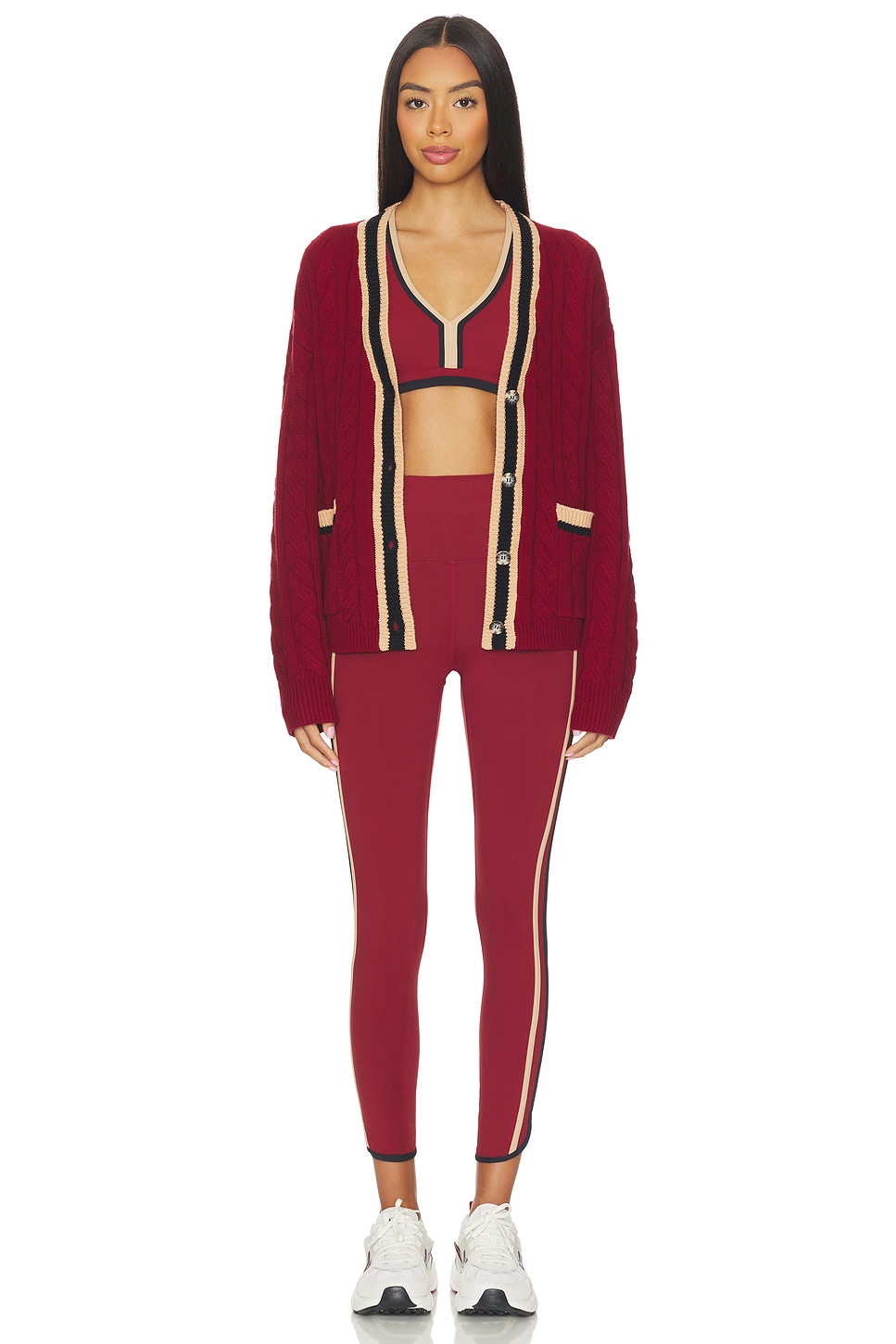 BEACH RIOT GENE カーディガン - Maroon Merlot Colorblock | REVOLVE