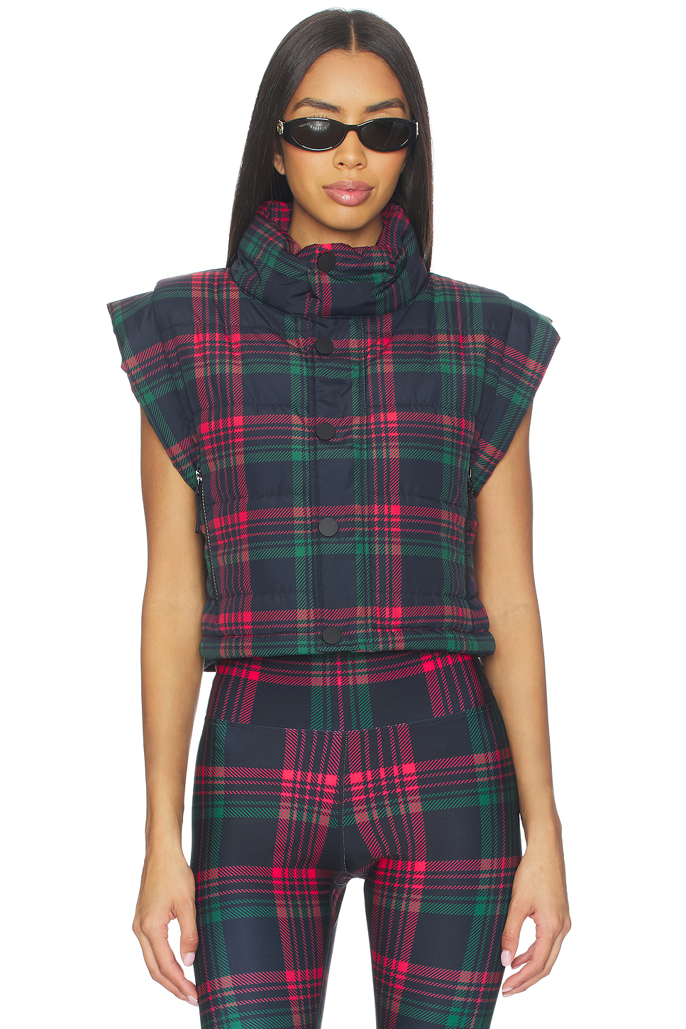 BEACH RIOT Canyon Puffer Vest in Ribbon Plaid | REVOLVE
