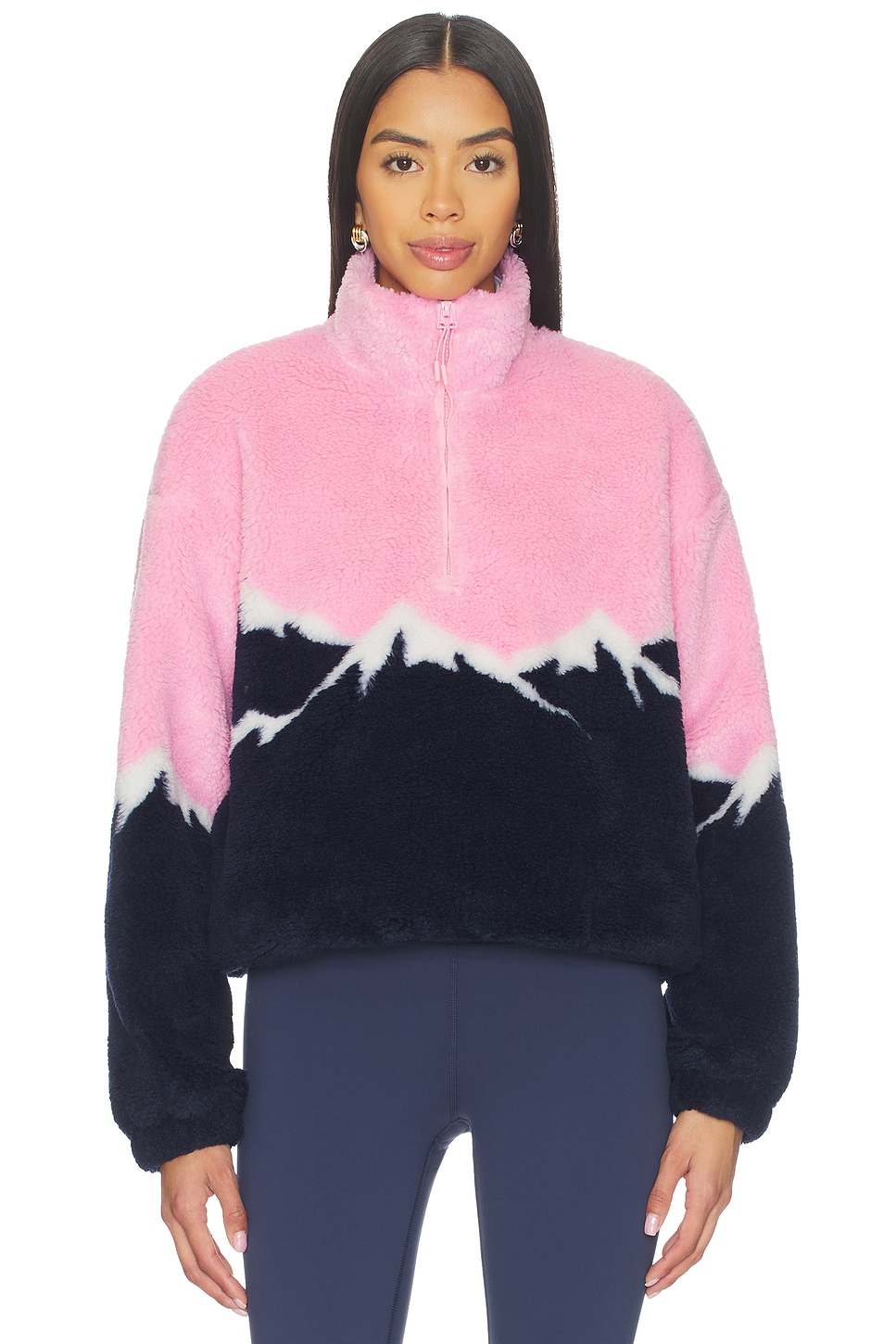 BEACH RIOT Leona Sherpa Top in Snowy Peaks | REVOLVE