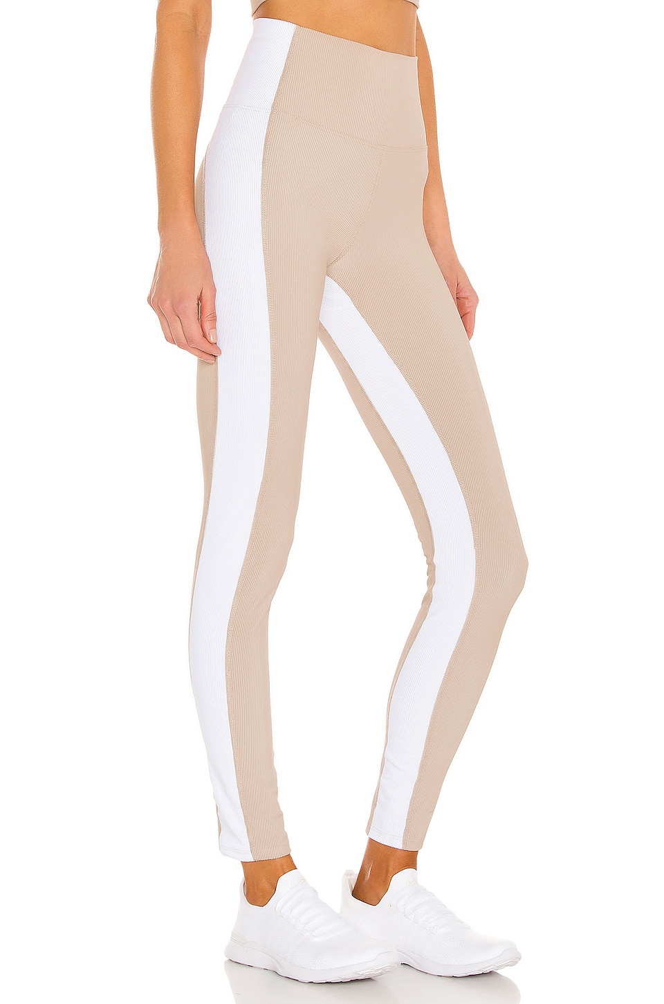 BEACH RIOT Colorblock Legging in Taupe & White